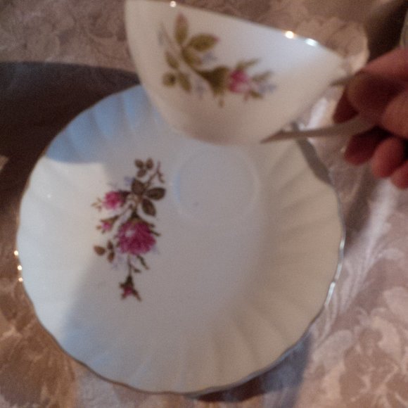 Vintage Dining Vintage 8 Floral Porcelain Snack Sets Tea Party